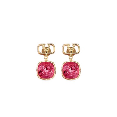VALENTINO VLOGO CRYSTAL EARRINGS 
